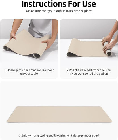 YSAGi Leather Desk Protector, Office Mat, Large Mouse Mat, Non-Slip PU Leather - Image 9
