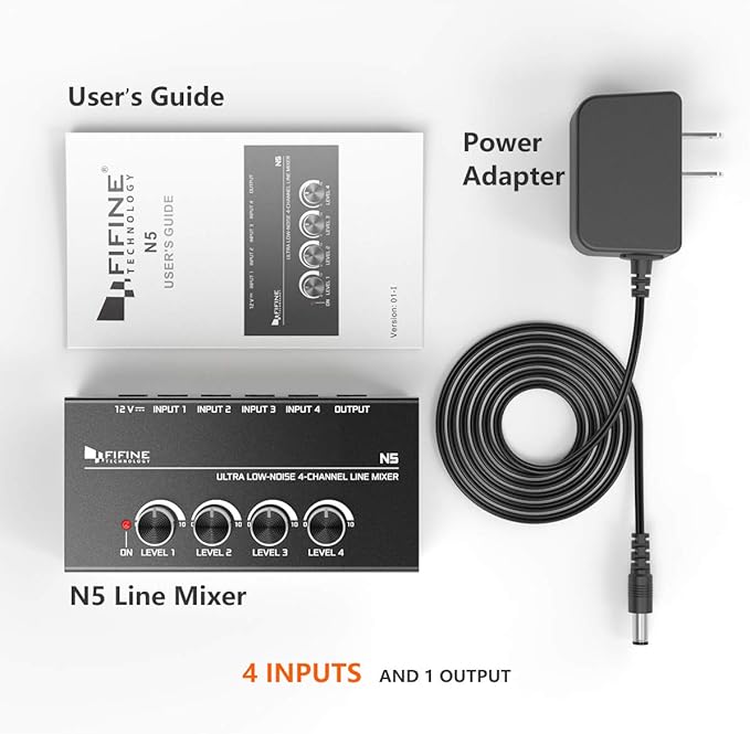 FIFINE Ultra Low-Noise 4-Channel Line Mixer - Image 6
