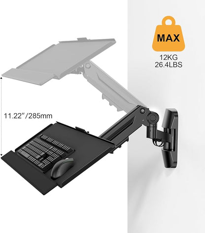 Wall Mount Keyboard Tray- Keyboard and Mouse Stand & Monitor Mount Arm - Image 3