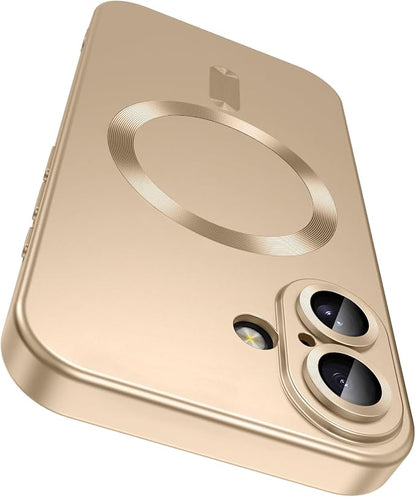 Magnetic for iPhone 16 Plus Case Slim Soft Silicone Bumper Shockproof Metallic by LEKEVO