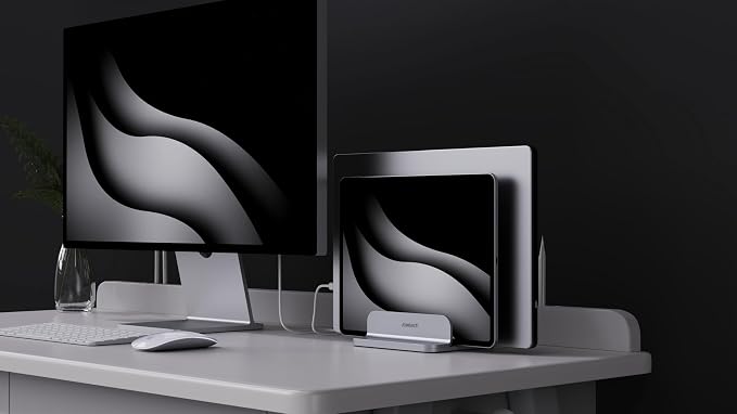 Double Aluminum Laptop Vertical Stand Organizer, Sturdy Notebook Computer - Image 9