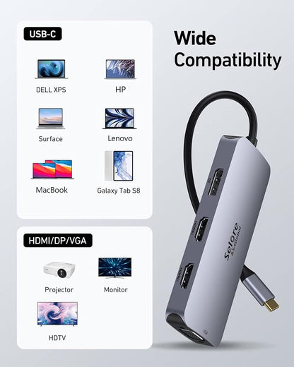 USB C Docking Station Dual HDMI Monitor Adapter, Selore USB C Hub 3 Monitors - Image 7