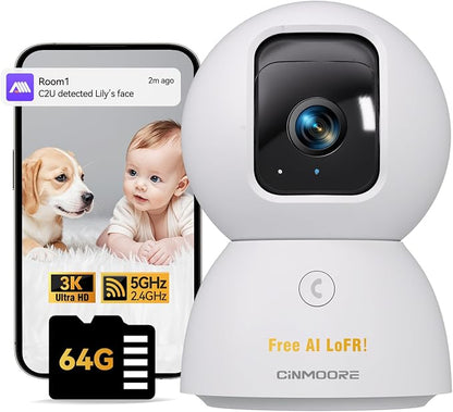 5G Indoor Camera, 3K Pet/Dog Camera by Unknown