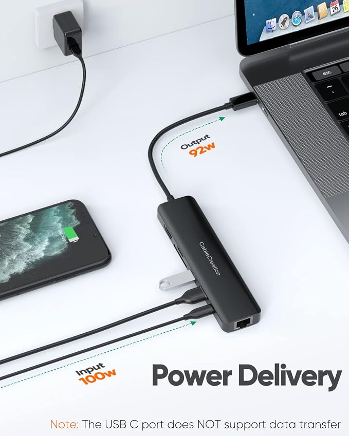 USB C Hub with Ethernet, CableCreation 7 in 1 4k@60Hz HDMI USB C Multiport - Image 5