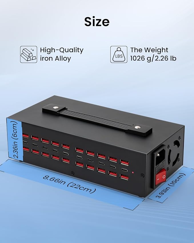 250W USB~c Charging Station, 30 Port USB Charger Block, Fast Charging Station - Image 8