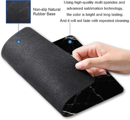Black Marble Mouse Pad, Square Waterproof Mouse Pad Non-Slip Rubber Base - Image 2