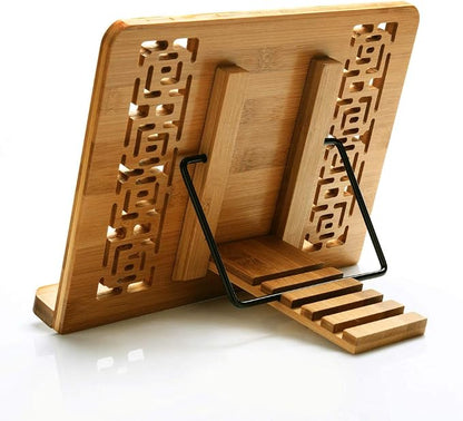 wishacc Large Size Bamboo Book Stand and Cookbook Holders - Image 7