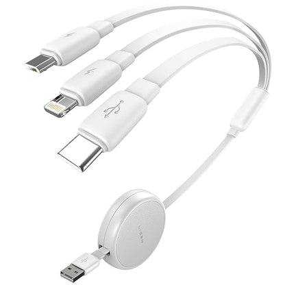LISEN Multi Charging Cable, 3 in 1 Charging Cable, Retractable Car Charger by Lisen