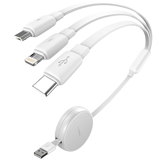 LISEN Multi Charging Cable, 3 in 1 Charging Cable, Retractable Car Charger by Lisen