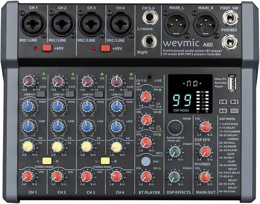A-Series Professional Mixer for Recording DJ Stage Karaoke Music Application w/ by WEYMIC