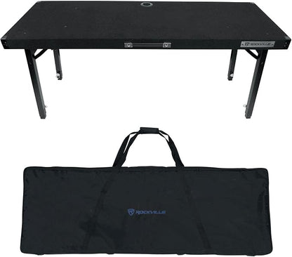 Rockville RTBL4 Adjustable Height DJ Table Folding Legs 20x60 Inch, Non-Slip by Rockville