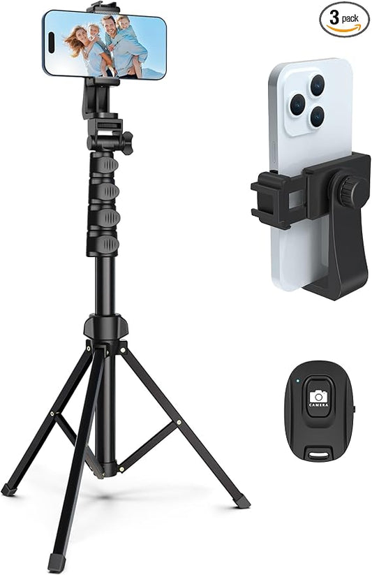 64” Tripod for Cell Phone & Camera, Phone Tripod by Liphisy