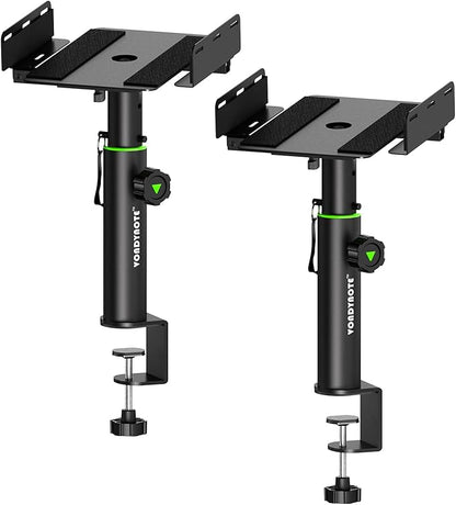 Set of 2 Dual Side Clamping Studio Monitor Stands Short Desktop Clamp Speaker by Vondynote