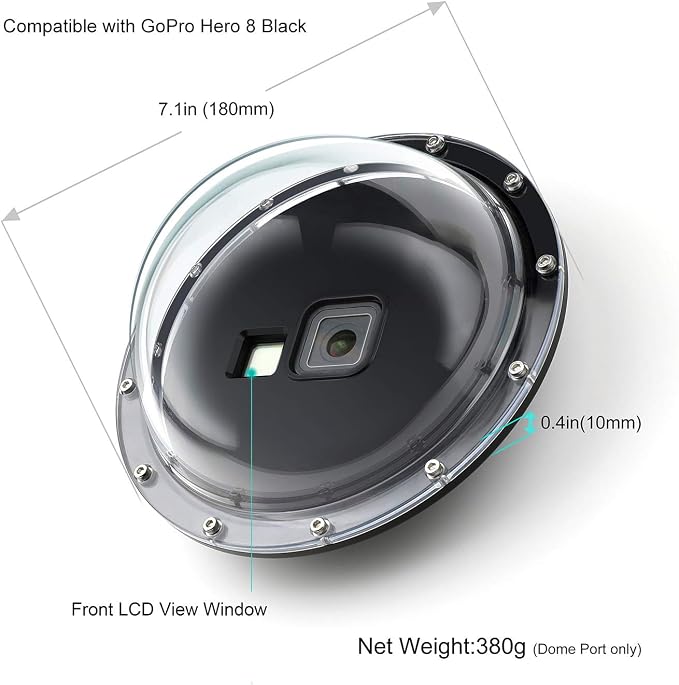Dome Port for GoPro Hero 8 Black, Dome Port Lens - Image 4