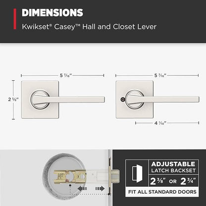 Kwikset Casey Interior Passage Door Handle, Lever - Image 9