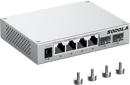 SODOLA 6 Port 2.5Gb Easy Web Managed Switch, 4 x 2.5G Base-T Ports, 2 x 10G SFP+ by SODOLAPoENETWORKS