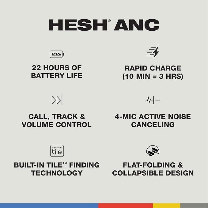 Skullcandy Hesh ANC Over-Ear Noise Cancelling Wireless Headphones, 22 Hr Battery - Image 4