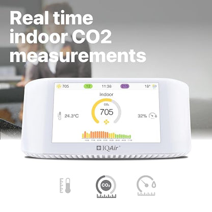 IQAir Air Quality Monitor Indoor, Swiss Design, Detects PM2.5, Temperature - Image 3