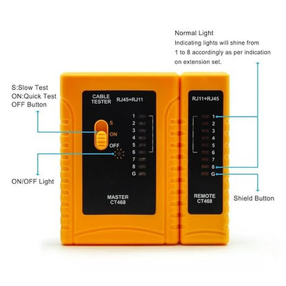 iMBAPrice NF-468 Network Cable Tester, CAT5 CAT6 & UTP Cables, Continuity Test - Image 2