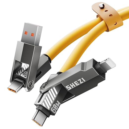 SHEZI Silicone 4 in 1 USB C Cable 60W 5FT Compatible by SHEZI