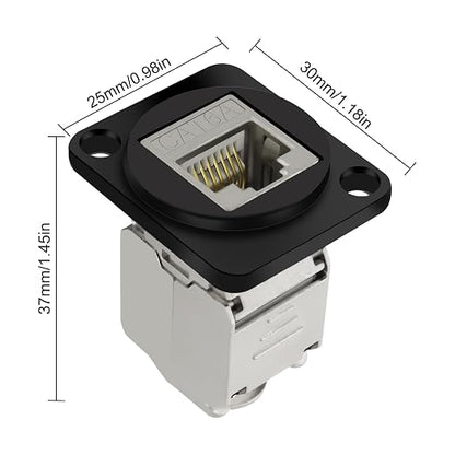 XMSJSIY CAT6A D-Type Panel Mount Connector Shielded RJ45 CAT6A Coupler Toolless - Image 2