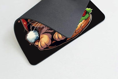 Square Mouse Pad Cute Cat with Burger-1, Gaming Mouse Pads - Image 4