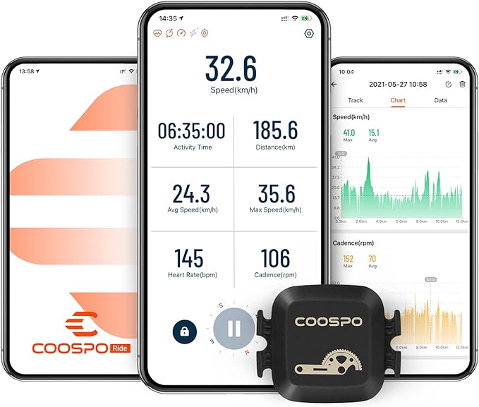 COOSPO Cadence & Speed Sensor for Cycling, Wireless Bluetooth & ANT+ Bike RPM - Image 4