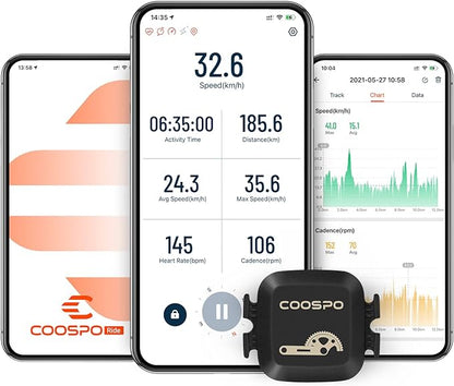 COOSPO Cadence & Speed Sensor for Cycling, Wireless Bluetooth & ANT+ Bike RPM - Image 4