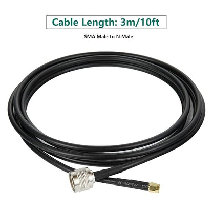 10ft N Male to SMA Male Cable, SMA to N Cable 50 ohm Ultra Low Loss KMR240 - Image 9