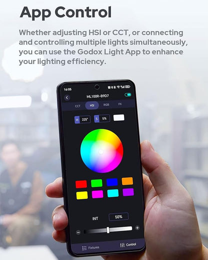 Godox ML100R 110W RGB Portable LED Video Light, 1800K-10000K, Full HSI & CCT - Image 7