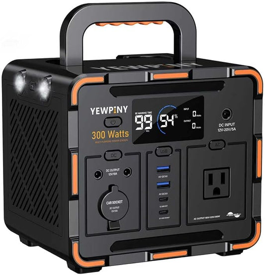 EM300 Portable Solar Station, 259Wh LiFePO4 Battery, 65W USB-C PD Fast Charging by ThebestonYewpiny