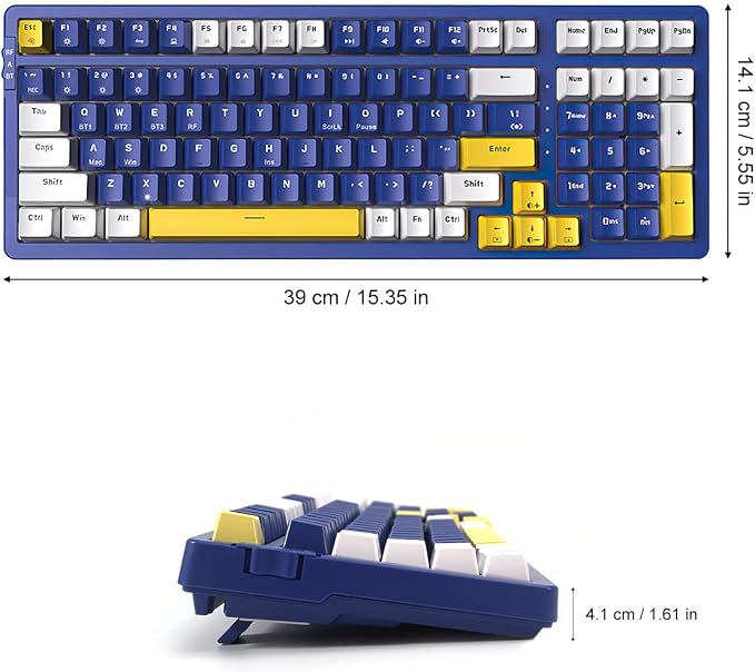 Wireless Mechanical Keyboard, Triple Mode 2.4G/USB-C/BT Gaming Keyboards 100 - Image 7