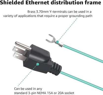 Shielded Ethernet Patch Panel Bond Ground Extension Cord, - Image 6