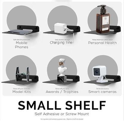 WISDING Small Floating Shelves, Cell Phones, Mesh Router, Toy Display Shelf - Image 6