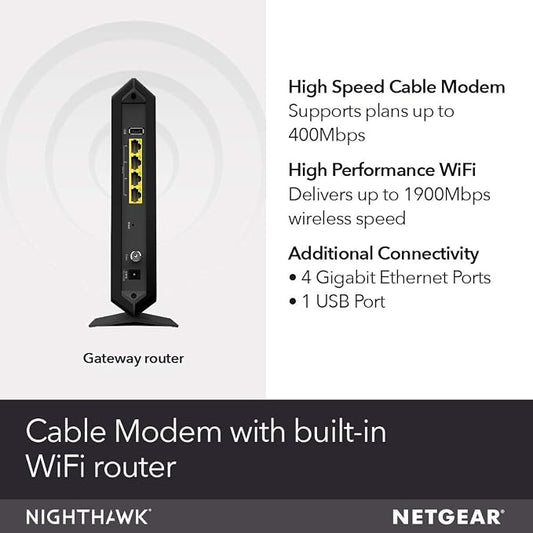 Netgear Nighthawk Cable Modem WiFi Router Combo C7000-Compatibility Cable - Image 2