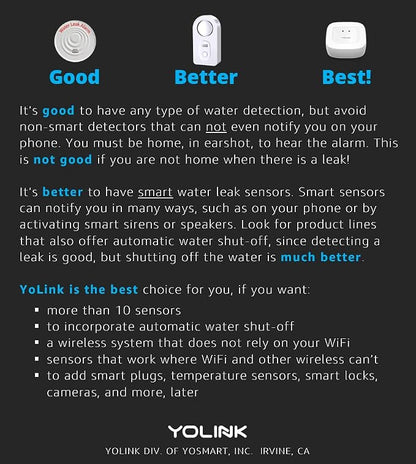 YoLink Water Leak Sensor 3-Pack, LoRa Up to 1/4 Mile Open-Air Range Smart Water - Image 7