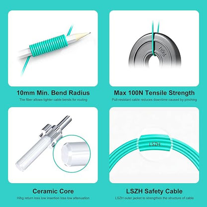 FiberPrime- OM3 SC to SC Fiber Patch Cable, Duplex Multimode, MM Fiber Optic - Image 2