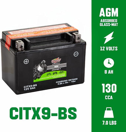 Interstate Batteries YTX9-BS 12V 8Ah Powersports Battery 130CCA AGM - Image 3