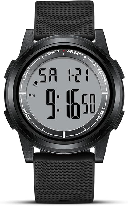 HANPOSH Mens Digital Watch Ultra Thin Minimalist Sports Waterproof Outdoor LED by BIDENWATCHESUS