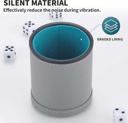 5 Pack PU Leather Dice Cups Velvet Felt-Lined Shaker Cups - Image 3