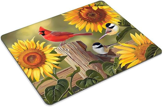 Sunflowers and Songbirds Mouse pad Customized Mousepad Non-Slip Rubber Base - Image 2
