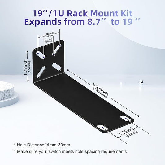 Rack Mount Kit for 8.7 inch Switches, Adjustable Rack Ears for Netgear - Image 2