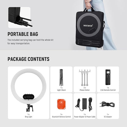 NEEWER 19" 100W High Power LED Ring Light - Image 9