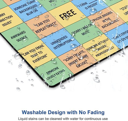 Conference Call Bingo Mouse Pad, Personalized Mouse Mat Waterproof Non-Slip - Image 4