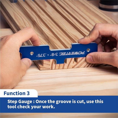 POWERTEC Router Setup Blocks Woodworking 7PC Set, Router Depth Gauge, Aluminum - Image 6
