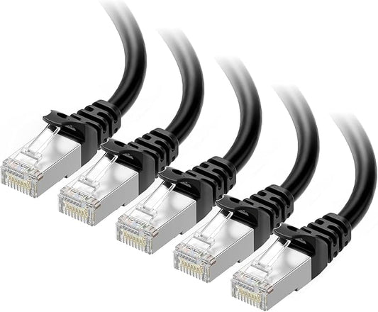 Cable Matters 10Gbps 5-Pack Snagless Shielded Cat 6A Ethernet Cable - 5ft by CableMatters