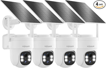 VIZIUUY Solar Security Cameras Wireless Outdoor 4 Pack, 3MP Security Cameras by VIZIUUYSecurity