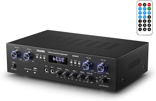 Donner Bluetooth 5.0 Stereo Audio Amplifier Receiver, 4 Channel 440W Peak Power by Donner