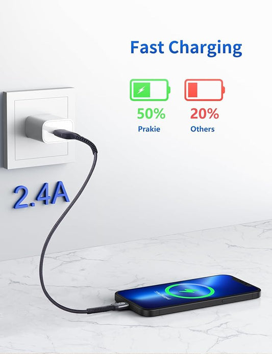 Short iPhone Charger Cable 1FT 2Pack Apple MFi Certified USB Lightning Cable - Image 2
