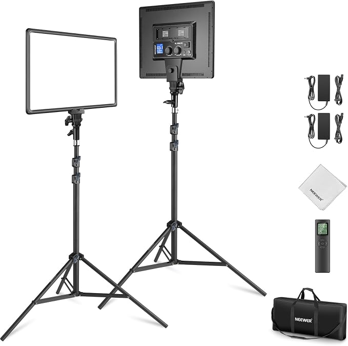 NEEWER 18" LED Video Light Panel Photography Lighting Kit by Neewer